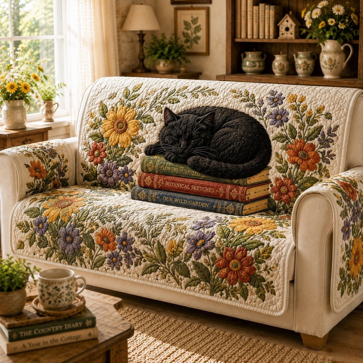 Sloomber Shadow Flora Slumber Quilted Sofa Cover - Walmart.com