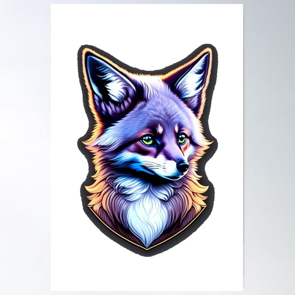Shadow Fox Poster Wall Art, Modern Wall Decor For Living Room Bedroom, 8x12 UNFRAMED