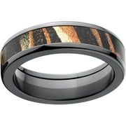 Shadow Grass Men's Camo 6mm Black Zirconium Band with Polished Edges and Deluxe Comfort Fit