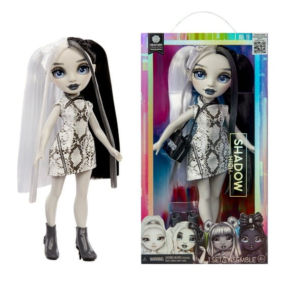 Rainbow High Shadow High Heather Grayson- Grayscale 11 Fashion Doll, Black and White Hair, Outfit, Stylish Handbag, Kids Gift 4-10 Years