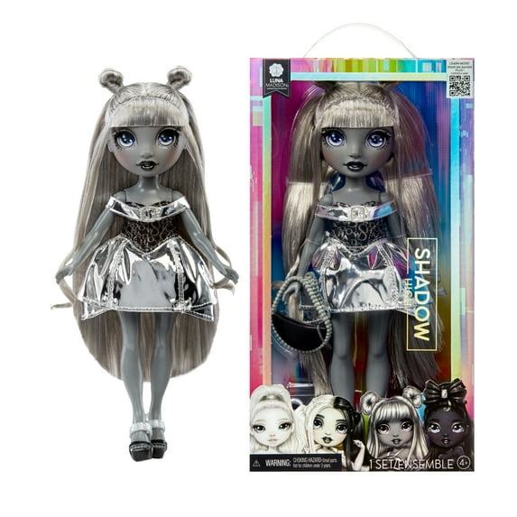 Rainbow High Shadow High Luna Madison- Grayscale 11” Fashion Doll. Grey Hair, Metallic Outfit, Handbag, Kids Gifts 4-10 Years