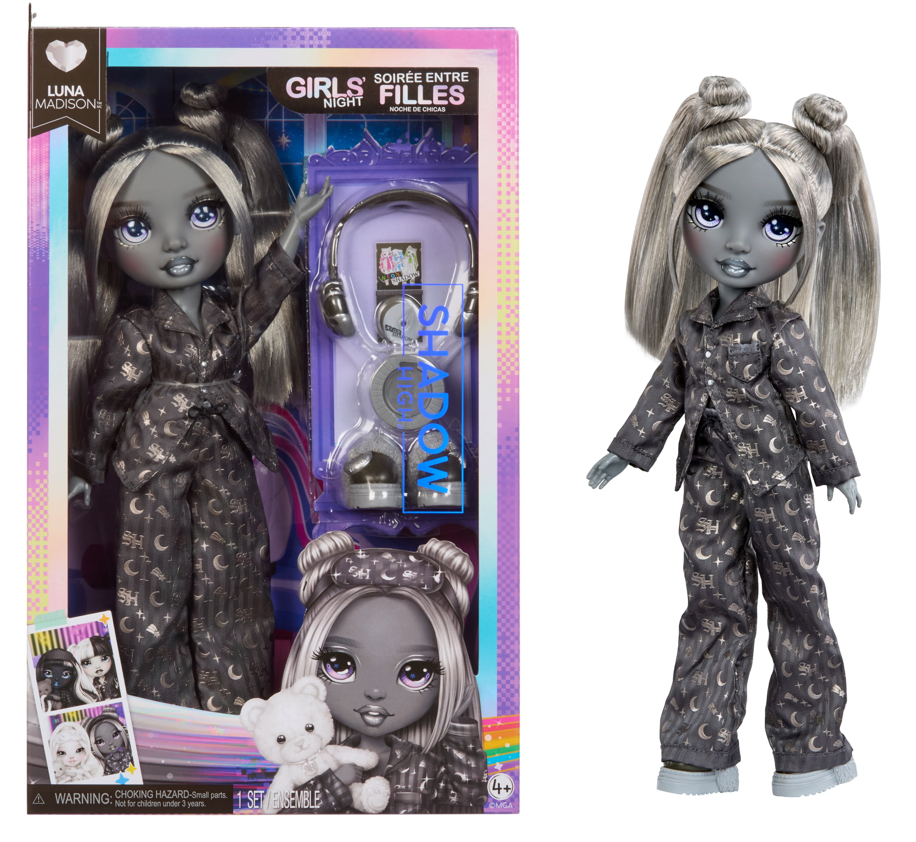 Rainbow High Shadow High Girl's Night Luna Madison - Grayscale 11" Fashion Doll, Grey Hair & Outfit