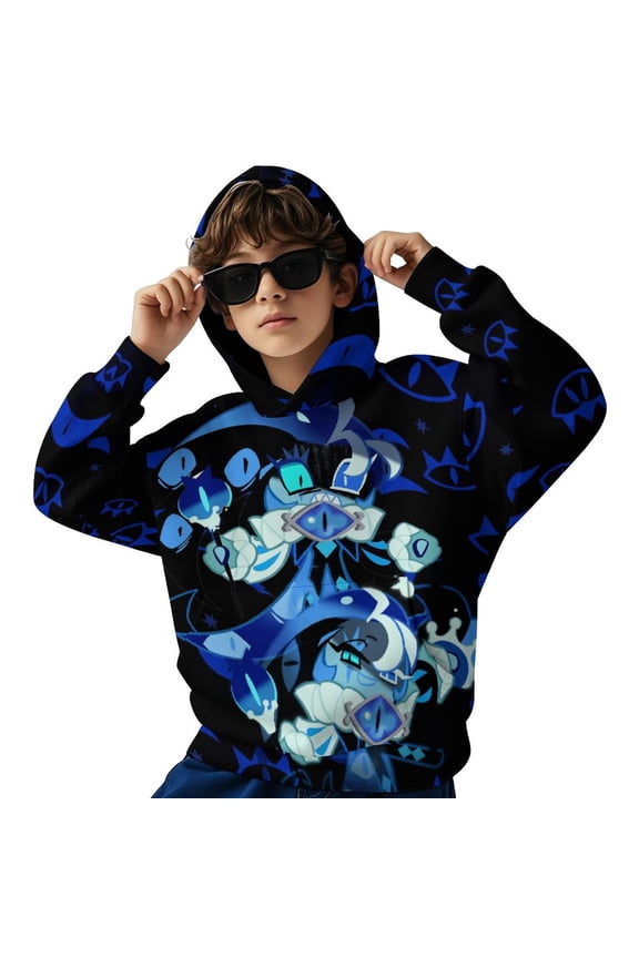 Shadow Milk Cookie Children's Hooded Sweatshirt Graphic Print Long Sleeves Pullover Hoodies Boys Girls