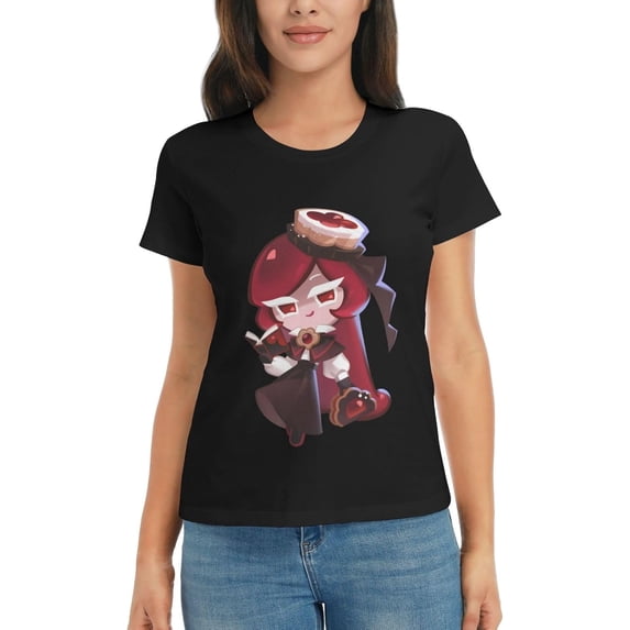 Shadow Milk Cookie Ladies Summer Print Fashion T-Shirt