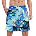 thumbnail image 1 of Shadow Milk Cookie Men's Short Pajama Pants Soft Trendy Sleep Shorts Breathable Ice Silk Lounge Shorts 5XL, 1 of 8