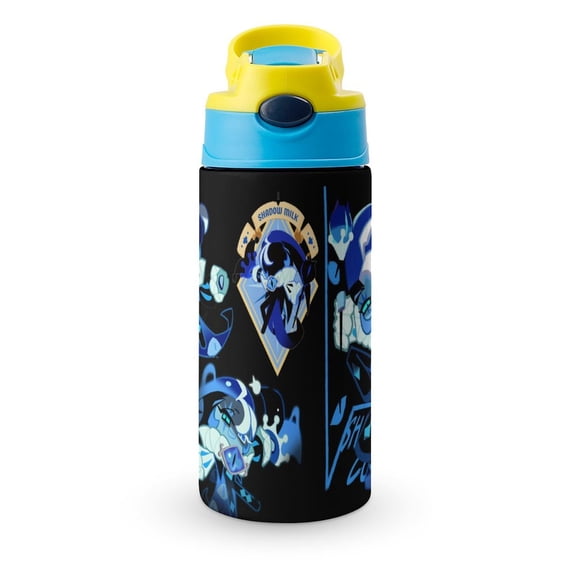 Shadow Milk Cookie Run Insulated Stainless Steel Water Bottle with Straw Vacuum Reusable Leak Proof Water Cup Boys Girls