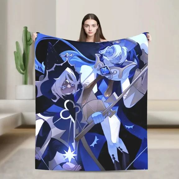 Shadow Milk Cookie Run Kingdom Throw Blanket Autumn/Winter Portable Warm Throw Blanket for Home Car Throw Blanket Piece Lightweight, soft, skin-friendly and breathable