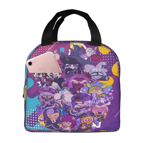 Shadow Milk Cookie Run Lunch Bags Tote Shoulder Bag Insulated Lunch Box Picnic Beach Work