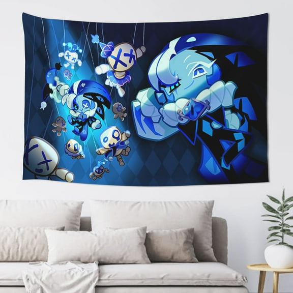 Shadow Milk Cookie Run Tapestry Banner 60*40in inch Decor Art Tablecloth Wall Hanging Mural for Bedroom College Dorm