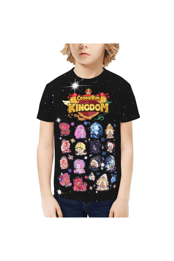 Shadow Milk Cookie Run Teen T-shirt Shirts Youth Short Sleeve Graphic Tees