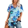 thumbnail image 1 of Shadow Milk Cookie Women's Shirt V-Neck Breathable Short-Sleeve T-Shirt Casual Fashion Tee Soft & Trendy Blouse 4XL, 1 of 8