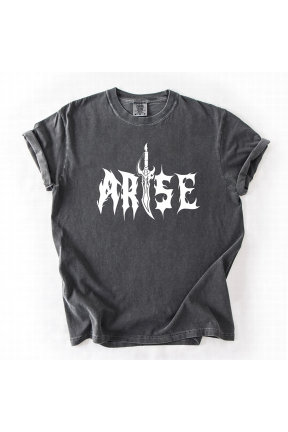 Shadow Monarch Arise T-Shirt, Dark Fantasy Anime Tee, Necromancer Dagger Gift, Level Up Hunter Streetwear, Manga Merch