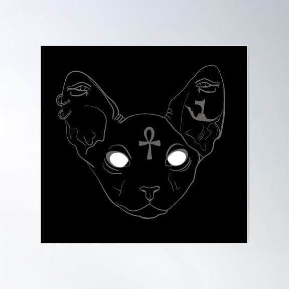 Shadow Mystic Sphynx Cat Poster Wall Art, Modern Wall Decor For Living Room Bedroom, 16x16 UNFRAMED