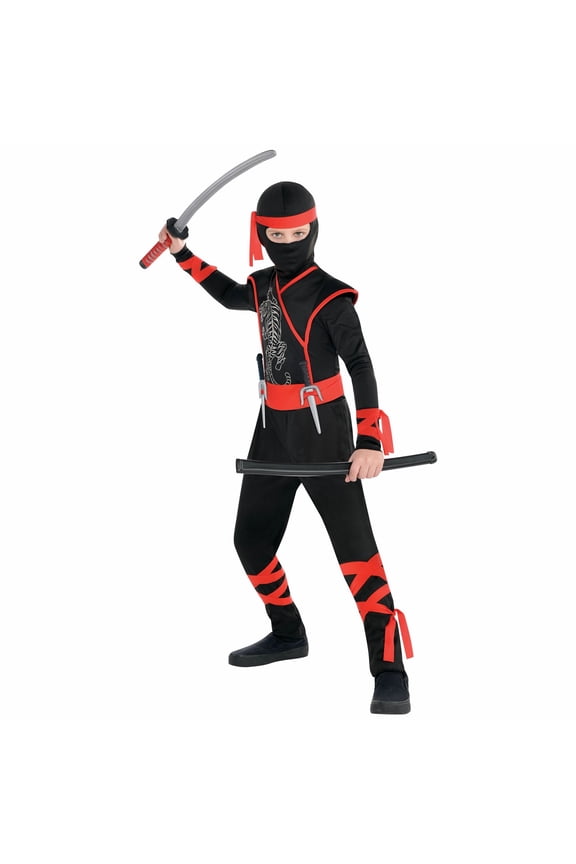 Shadow Ninja Boys Large Costume Red Black
