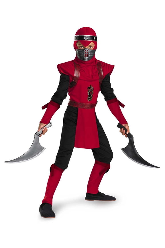 Shadow Ninjas Night Fury Red Viper Ninja Deluxe Boys Costume, 7-8