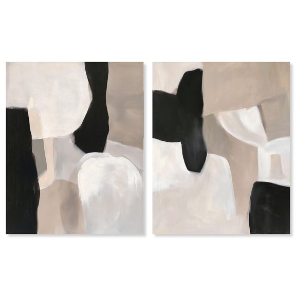Shadow Play set Canvas Set of 2 Elegant Modern Art by Art Remedy, Gallery Wrapped, 36 x 45