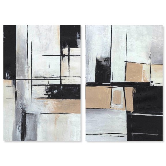Shadow Set Canvas Set of 2 Neutral Art by Art Remedy, Gallery Wrapped, 20 x 30