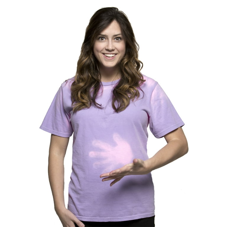 Shadow Shifter Color Changing Adult Short Sleeve Purple to Pink T Shirts for Men and Women Heat Reactive Shadow Shifter like 90s Hypercolor Purple