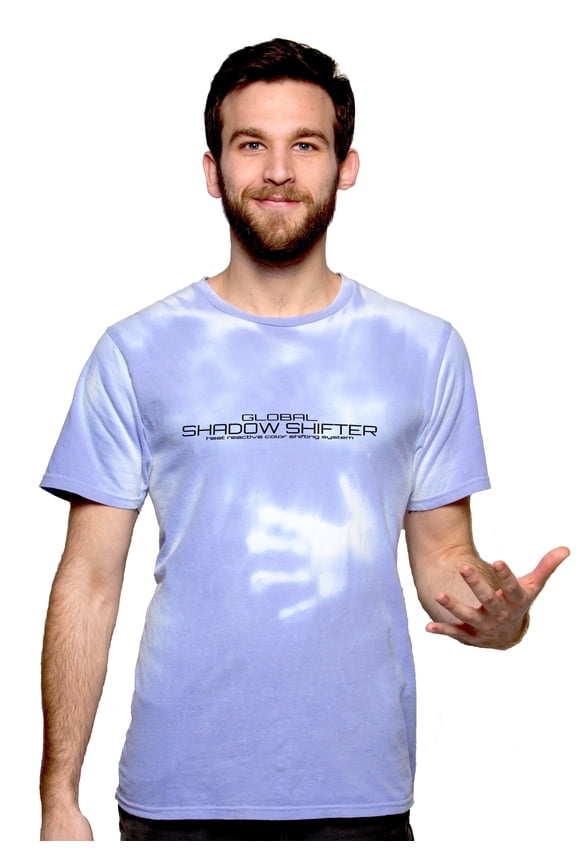 Color Changing Adult Short Sleeve Blue to White T-Shirts for Men and Women - Heat Reactive Shadow Shifter like 90s Hypercolor (Blue to White tshirt, 2XL)