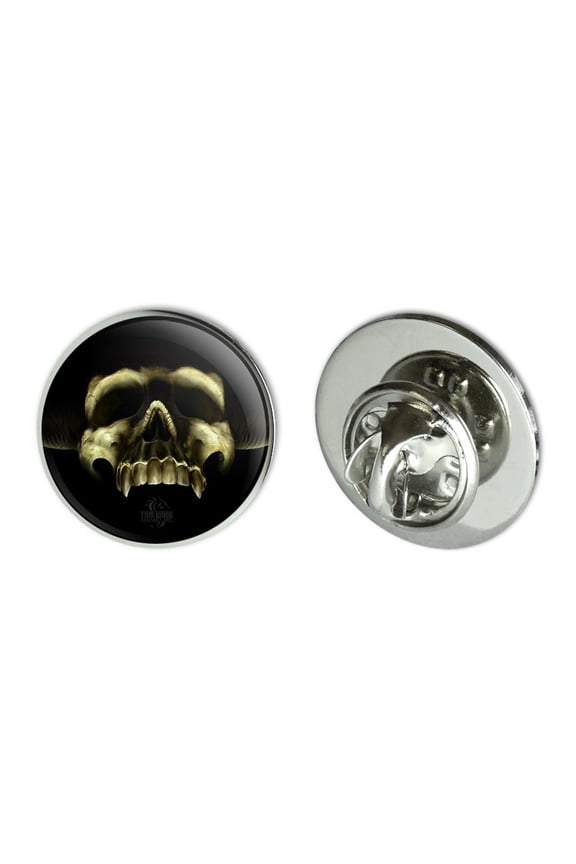 Shadow Skull Monster Horns Fantasy Metal 0.75" Lapel Hat Pin Tie Tack Pinback