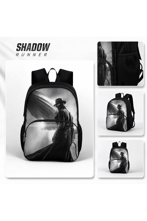 Shadow Superhero Print Backpack - Large Capacity Travel Rucksack,2026 Cool Noir Aesthetic School Bookbag for Teens,Students & Fans