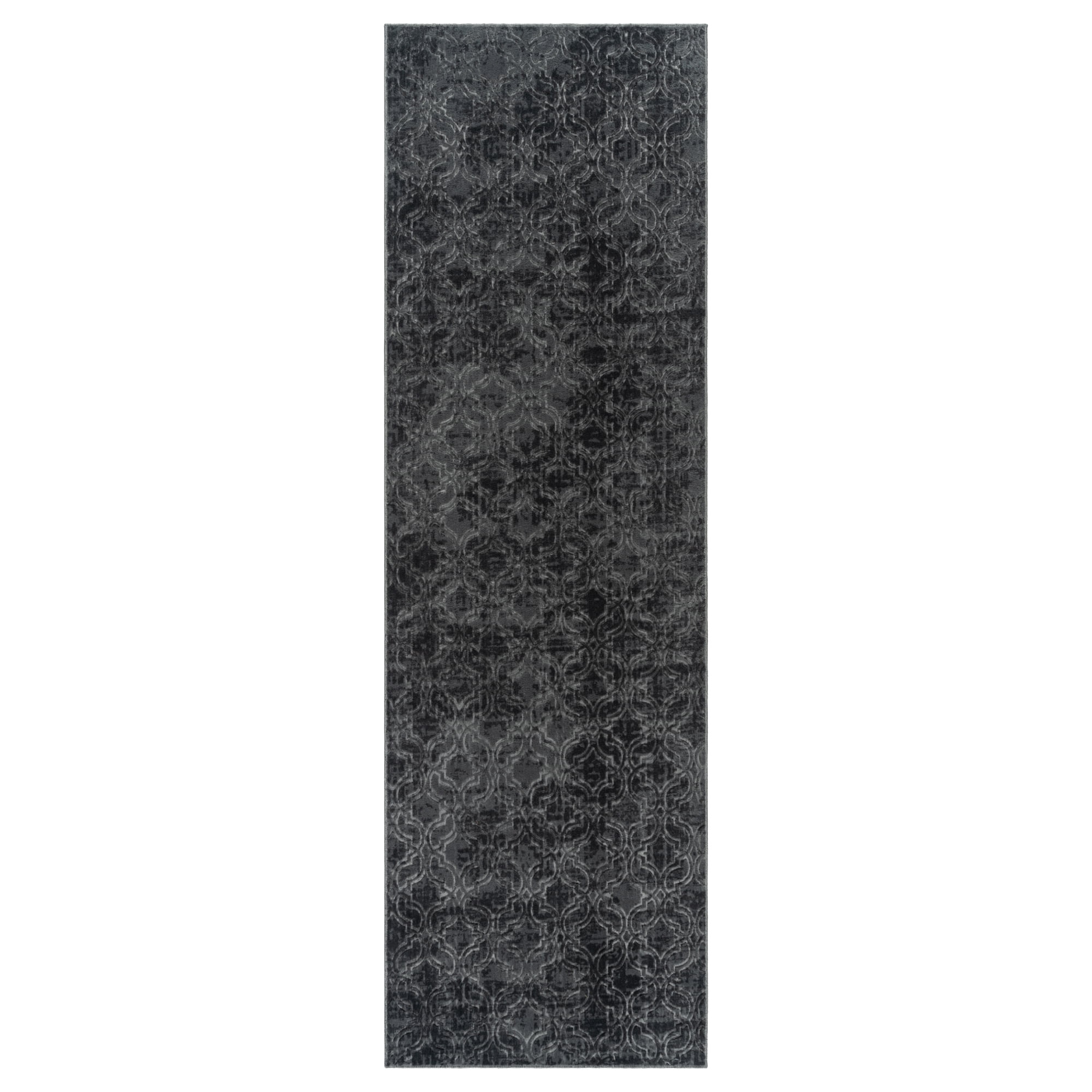 Shadow Thandi Transitional Geometric Charcoal Area Rug, 2x6