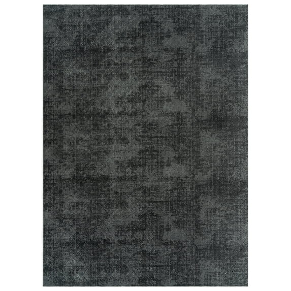 Shadow Thandi Transitional Geometric Charcoal Area Rug, 6x9