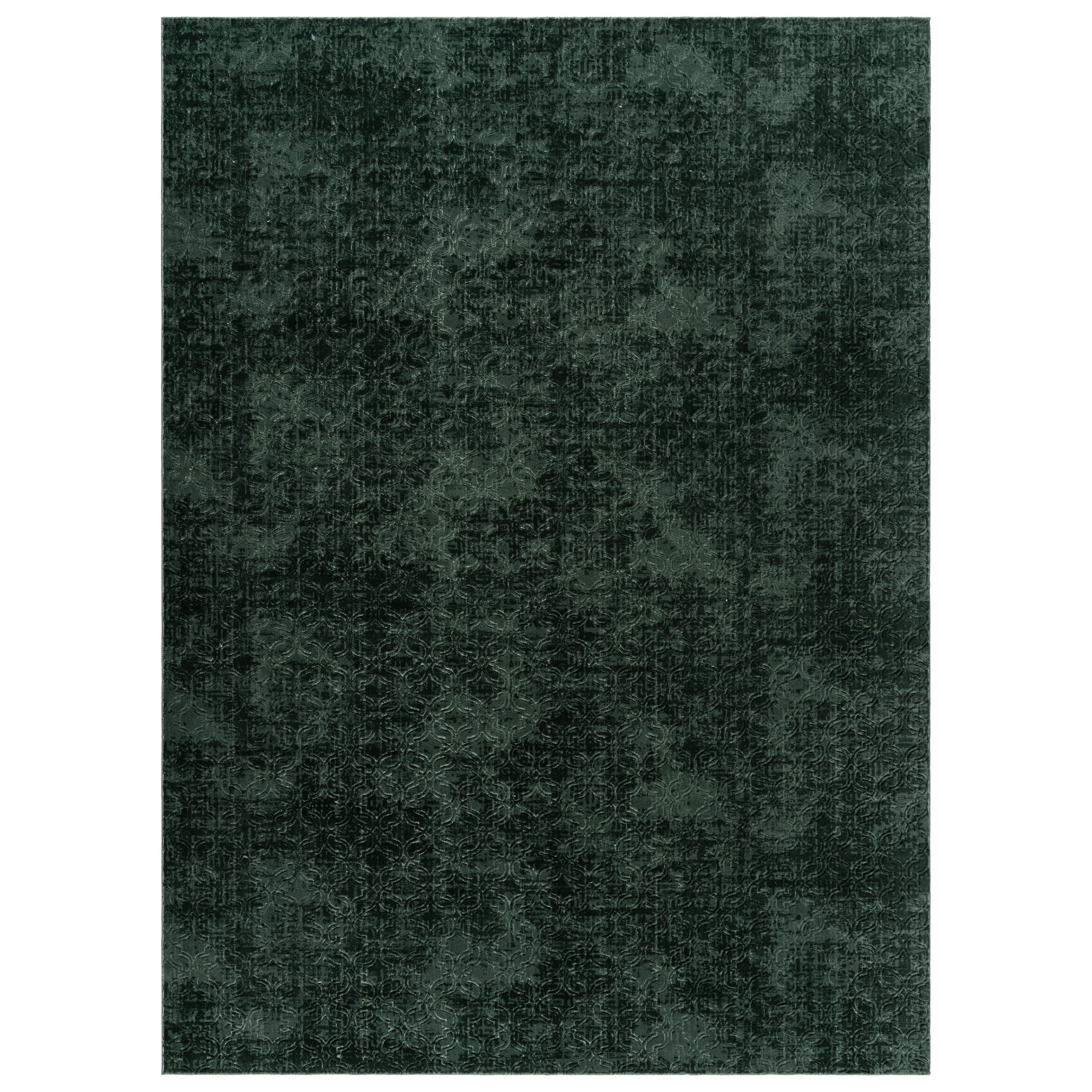Shadow Thandi Transitional Geometric Dark Green Area Rug, 4x6