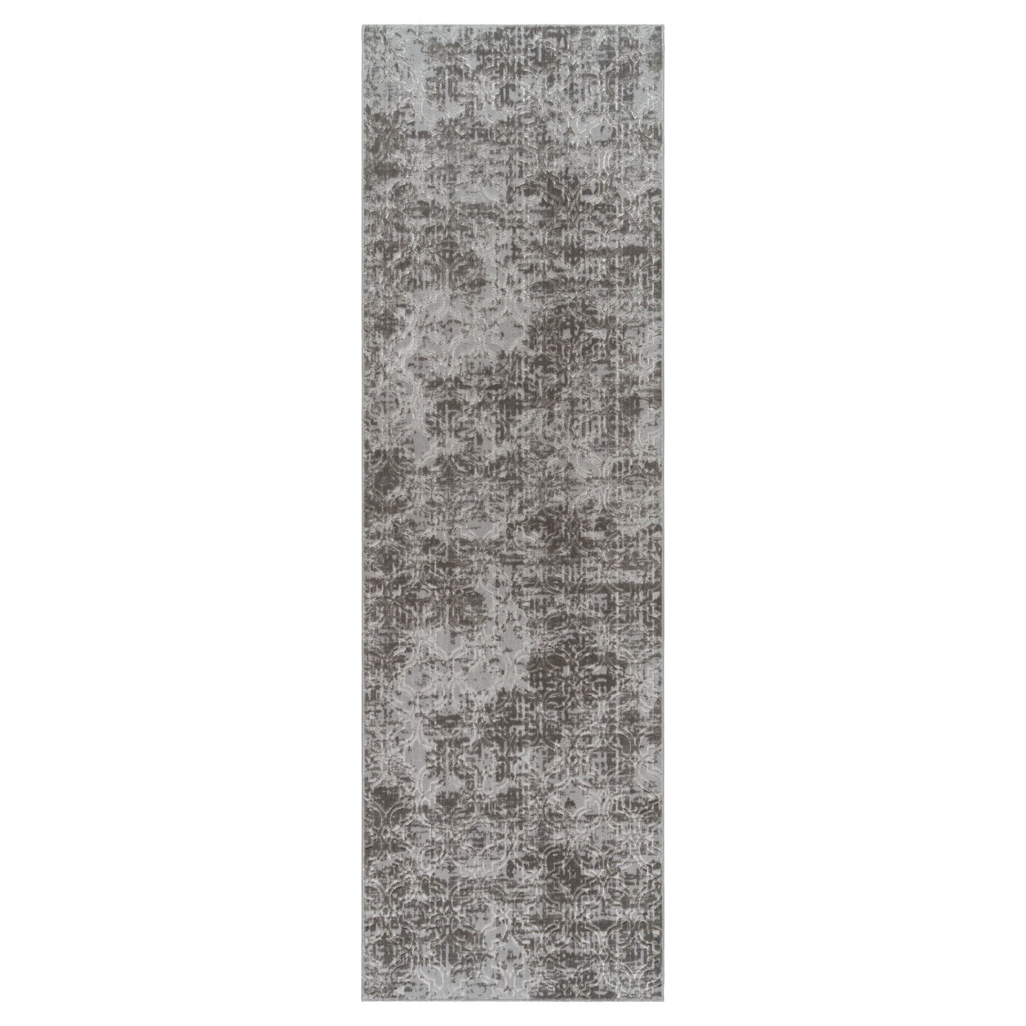 Shadow Thandi Transitional Geometric Silver Area Rug, 2x6