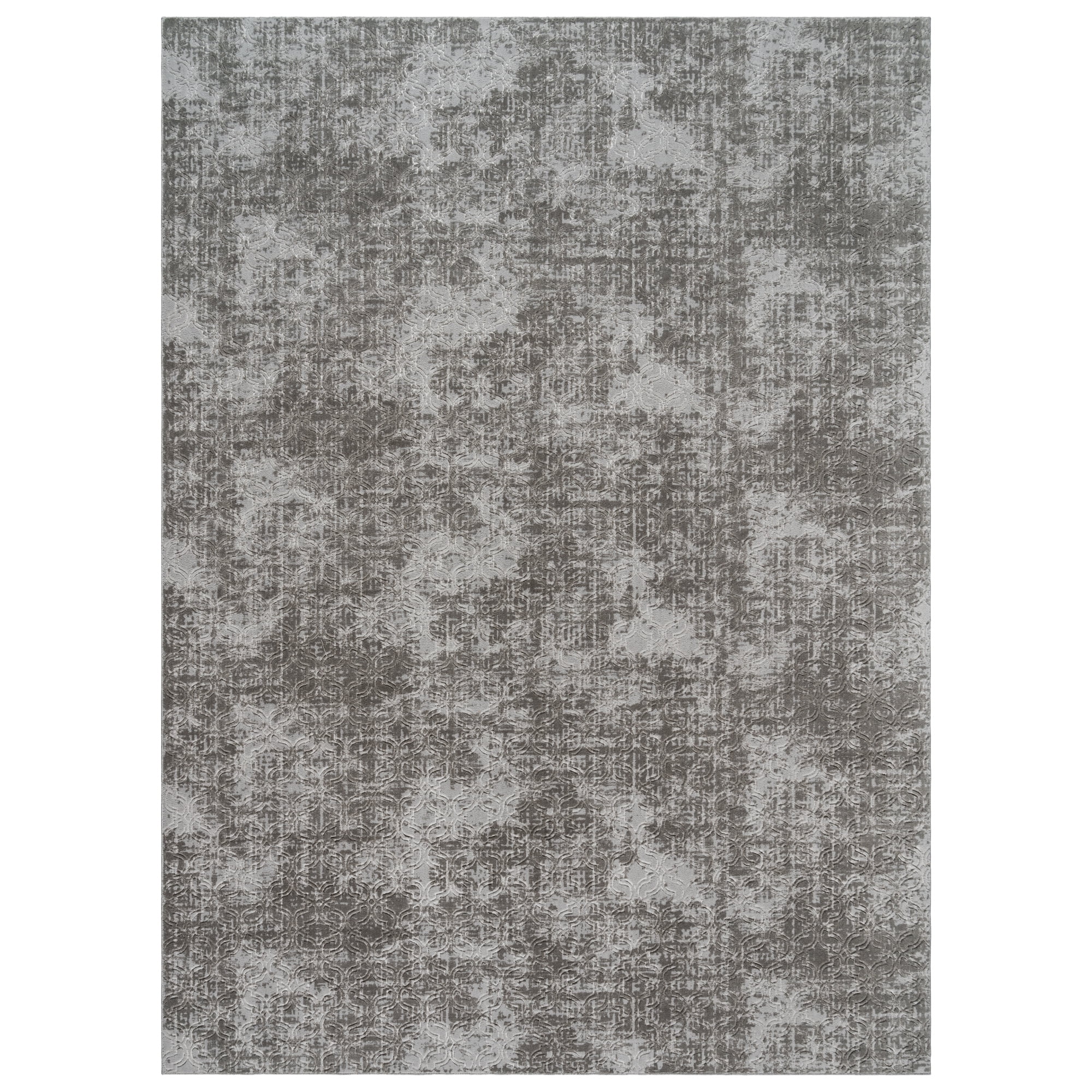 Shadow Thandi Transitional Geometric Silver Area Rug, 5x7