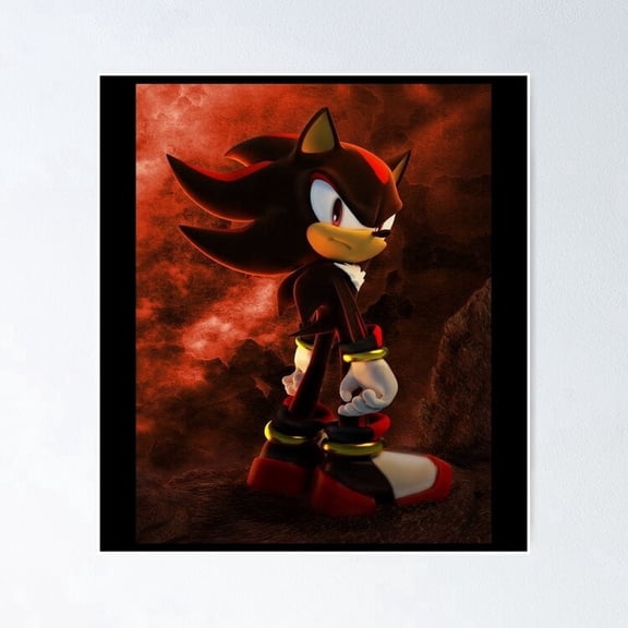 Shadow The Hedgehog Vintage Wall Art Trendy Retro Print Poster Room Decor, 24x36 UNFRAMED