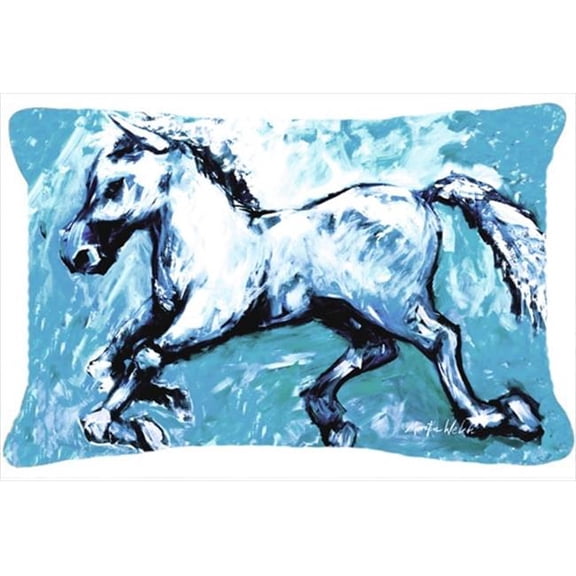 Shadow The Horse In Blue Indoor & Outdoor Fabric Decorative Pillow