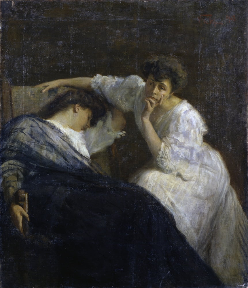 A Shadow By Vincenzo De Stefani 1908 20Th Century Oil On Canvas - Italy Veneto Verona Civic Gallery Of Modern Art Whole Artwork View Canvas Art - (24 x 36)
