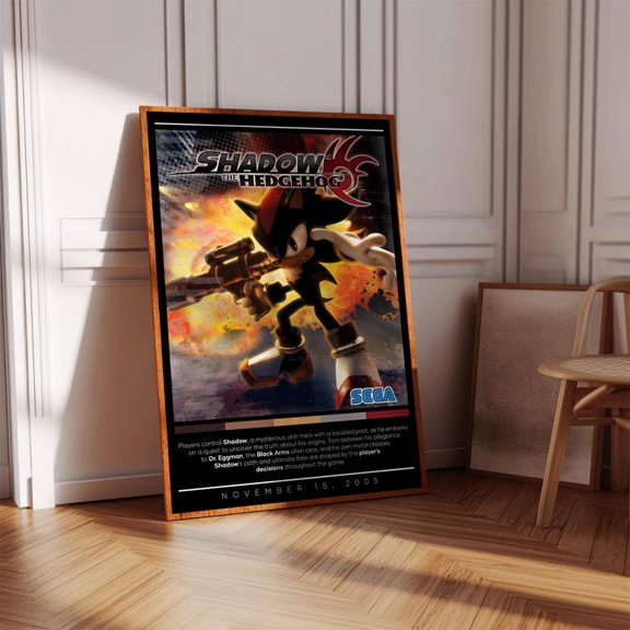 Shadow the Hedgehog Gaming Poster - Retro Video Game Wall Art - 16x24 UNFRAMDE