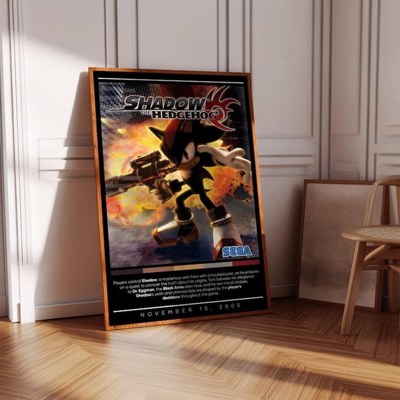 Shadow the Hedgehog Gaming Poster - Retro Video Game Wall Art - 8x12 UNFRAMDE