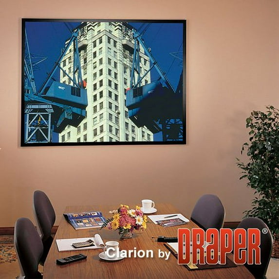 Draper - 253083 - ShadowBox Clarion, 90, NTSC, Grey XH600V; Size: 90; Format: NTSC; Surface: Grey XH600V; Overall Size: