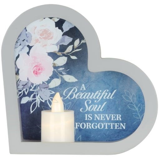 Shadowbox-Small Heart-Beautiful Soul-LED Tabletop (6" x 6 1/2" x 2")