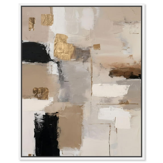 Shadowed Plains I Canvas Print Neutral Boho Art by Art Remedy, White Frame, 36 x 45