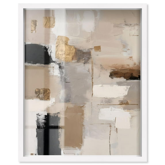Shadowed Plains I Shadowbox Print Neutral Boho Art by Art Remedy, White Frame, 24 x 30
