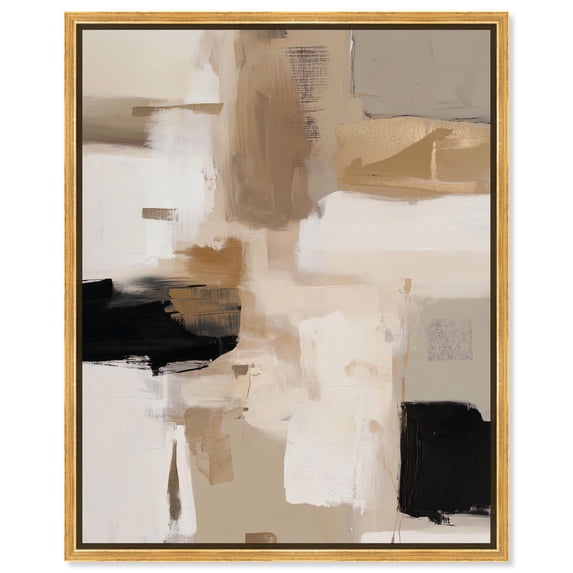 Shadowed Plains II Canvas Print Neutral Boho Art by Art Remedy, Gold Frame, 36 x 45