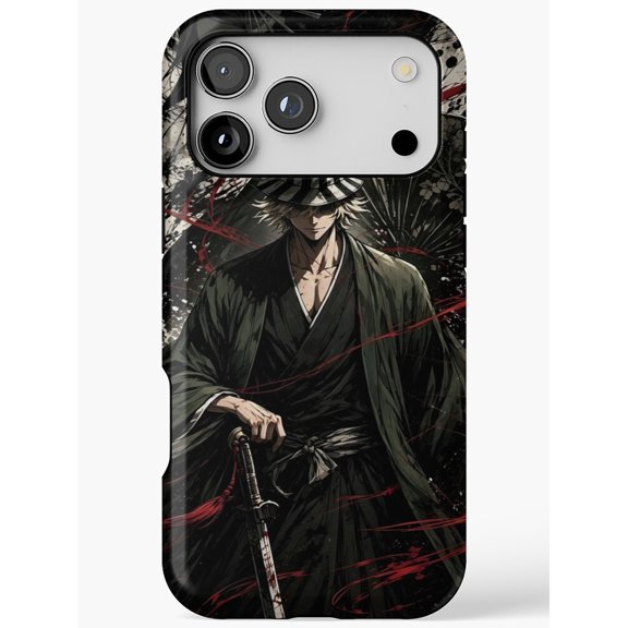 Shadowed Samurai and Tough Case for Apple iPhone, Dual-Layer Polycarbonate and TPU, Black, Gray and Red