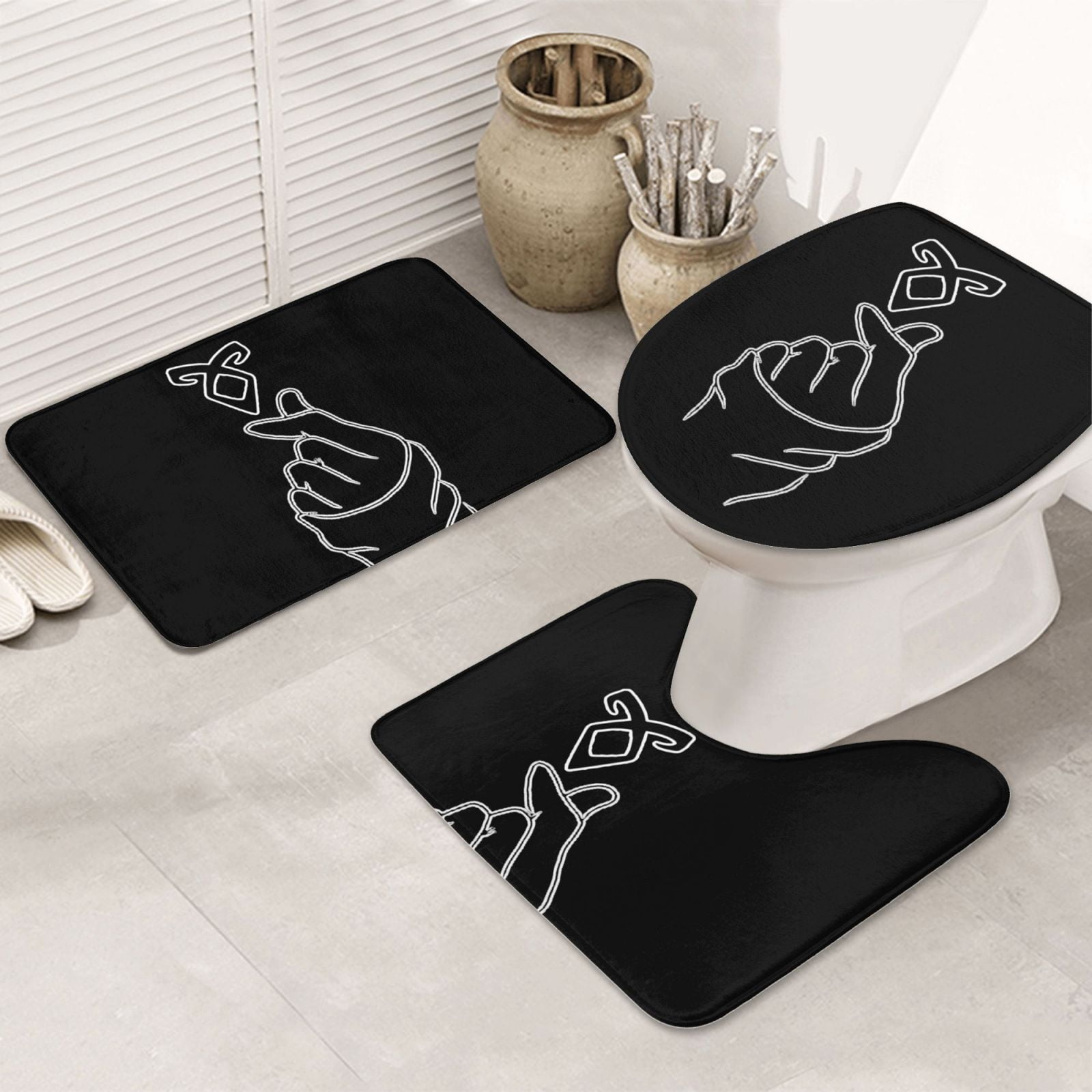 Shadowhunters 3 Piece Bathroom Rug Set Includes Bathroom Rug, Contoured ...