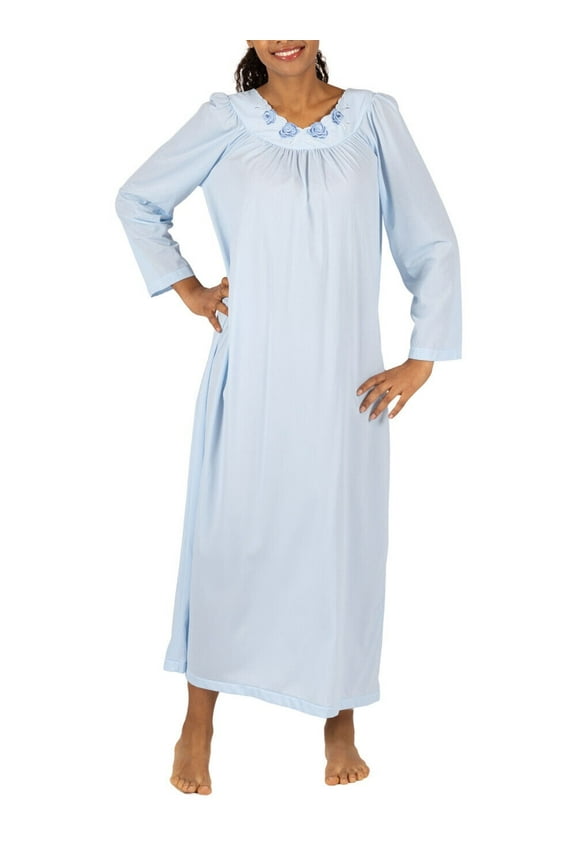 Plus Size Women's Petals 53 Inch Sleeve Long Gown, Bluebell, Small - 33280