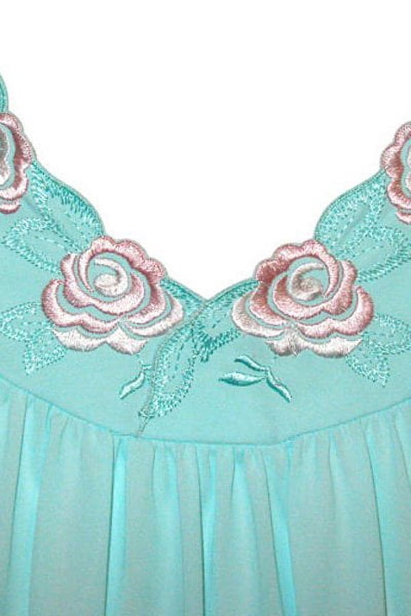 Women's Plus-size Petals Plus Size 40" Short Flutter Sleeve Waltz Gown, Sea Foam, 2X