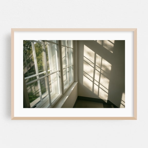 Shadows & Light - Riga Latvia Photography Architecture Minimalist Geometric Modern Art Oak Framed Wall Art Print 5 x 7 inches