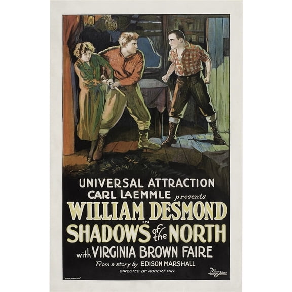Shadows Of The North Left To Right: Virginia Brown Faire Fred Kohler William Desmond 1923. Movie Poster Masterprint (24 x 36)