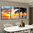 thumbnail image 1 of Shadudu Abstract beach canvas wall art Landscape Art - 1 Piece Canvas Wall Art, Beach Canvas Wall Art, Palm Tree On Beach,Sunset On Ocean,ocean beach picture,nature landscape 16x24x3pcs, 1 of 8
