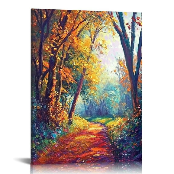 Shadudu Autumn Leaves Maple Leaves Canvas Decorative Print Painting by Artist Buanfen Yu (16 x 20 in/12 x 16) - Living Room Bedroom Home Office Wall Decor 12x16 in