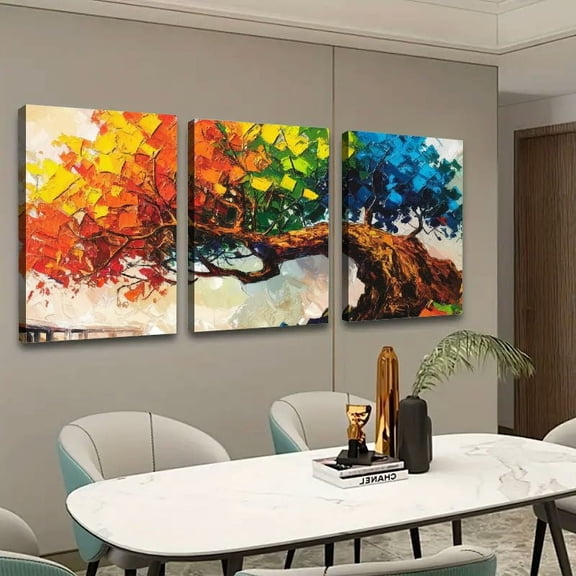 Shadudu Bold Painting Style Canvas Prints Wall Art 16x24in 3pc With Frame Inside 16x24x3pcs