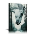 thumbnail image 1 of Shadudu Canvas Wall Art A Wild Horse and Foggy Mountain Photography Animals Wildlife Digital Art Modern Art Rustic Portrait Edgy for Living Room, Bedroom, Office 24x36in, 1 of 7